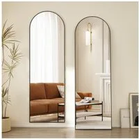 Hopibath Wandspiegel ganzkörper 180x80 160x50 150x50 140x40 (Bogenspiegel Ganzkörperspiegel Schwarz Weiß, 1-St., mit Alurahmen), für Wohnzimmer Schlafzimmer Garderobe Flur Friseurladen