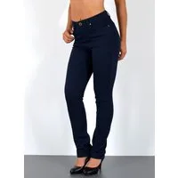 ESRA Straight-Jeans Stretch Jeans Straight Fit Damen Regular Hose High Waist Jeans G13 Straight Leg Damen Jeanshosen High Waist Gerade Schnitt Jeans Regular