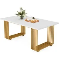 Tribesigns Esstisch 180 x 80cm Esszimmertisch mit Gold Metallbeinen, Esszimmer-Küchentisch