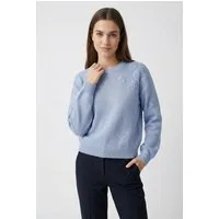 Vero Moda Strickpullover VMDAISY EMB LS O-NECK PULLOVER BOO mit zartem Blumenmuster