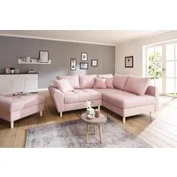 Home affaire Ecksofa Rice L-Form, B: 223 cm - OTTO. Verlässliche Qualität., Set: Sofa & Hocker, 3 Zierkissen, Federkern