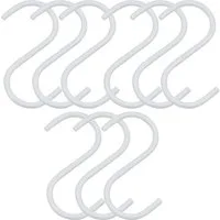 SO-TECH® S-Haken für Rundstäbe bis Ø 30 mm für Garderoben, Küchenreling uvm., (Spar-Set, 9-St), Weiß Satin pulverbeschichtet