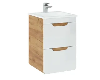 Waschbeckenunterschrank FERMO Weiss Hochglanz inkl.Waschtisch 40cm