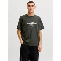 Jack & Jones Rundhalsshirt JCOCLUB GRAPHIC FRONT PRINT TEE SS CN Baumwolle, regular fit