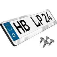 L & P Car Design Kennzeichenhalter für Auto Edelstahl hochglanz poliert Premium Kennzeichenhalter V2A, (1 Stück)