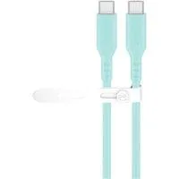 USB 2.0 Silikonkabel türkis, USB-C Stecker > USB-C Stecker türkis, 1,5 Meter, PD 60 Watt