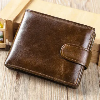Ekphero Men's Retro Genuine Leather Wallet, Compact Multi-Card Money Clip, Multi Slot Anti-theft Credit Card Holder Coin