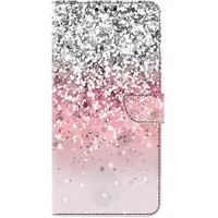 CLM-Tech Handytasche für Samsung Galaxy A16 / A17 5G Hülle aus PU-Leder Klapphülle (silber und rosa, Handyhülle mit Standfunktion - Wallet Flip Case inklusive Kartenfächer), Cover mit Magnetverschluss