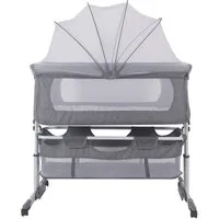 JEOBEST Beistellbett 3in1 Baby Beistellbett Reisebett Babybett Babywiege mit weich Matratze, 1 St. Höhenverstellung, mit Moskitonetz