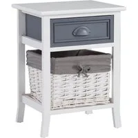 CARO-Möbel Nachtkommode FLORENZ, Nachttisch Nachtschrank Kommode in weiß 1 Schublade Landhaus Vintage L