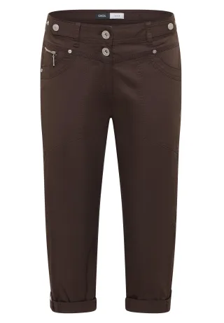 CECIL - 3/4 Mid Waist Casual Fit Hose mit Turn Up brown cacao - Gr. - 3