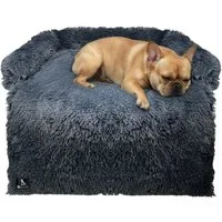Bluzelle Tierbett Hundebett Sofa Schutz Auflage für grosse Hunde / - L, Plüsch Kunstfell / Bezug Abnehmbar & Waschbar, Wasserdichte Hundematte Couch Möbel Cover Schutzdecke Hundedecke