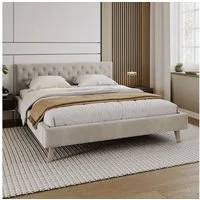 FDM Polsterbett ZUZA modern mit Bettkasten MADE IN EU - mit hochwertigem Velours Bezug (verfügbar 120x200 140x200 160x200 180x200cm, Bettrahmen, Bett, mit großen gepolsterten Kopfteil, ohne Matratze, Lattenrost aus Holz), ohne Matratze, Lattenrost au