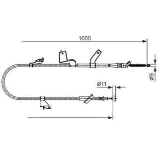 Bosch Handbremsseil hinten rechts Opel Agila Suzuki Splash