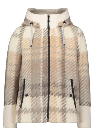 AMBER & JUNE - Wolljacke weiß/taupe - Gr. - 44