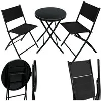 tectake Essgruppe Bistro-Set, (3-tlg), klappbar, für 2 Personen