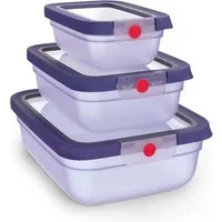 Emsa Frischhaltedose oneClick, Polyprophylen (PP), (Set, 3-tlg), verschlossen mit nur 1 x Klick, 100% dicht, made in Germany