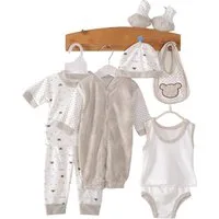 Gluckids Neugeborenen-Geschenkset Unisex Baby täglich Casual Outfits Babykleidung Frühling & Herbst Sets (8-tlg) Neugeborene Erstausstattungspaket Cartoon-Druck Baby-Freizeitanzug
