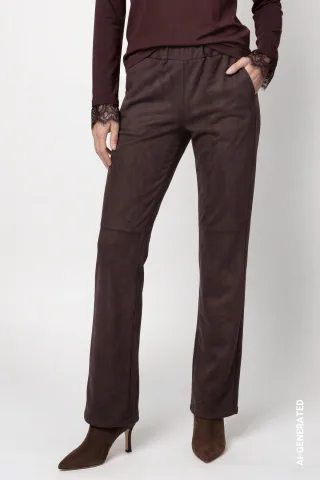monari - Velours Hose black coffee - Gr. - 44