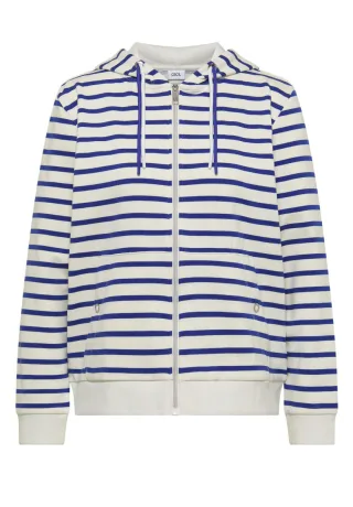 CECIL - Gestreifte Sweatjacke blau - Gr. - S