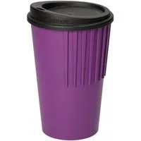 elasto Coffee-to-go-Becher Kaffeebecher 300 ml Trinkbecher mit Deckel und Riffel-Optik, Made in Germany, BPA-frei, 100% recyclebar, Heißgetränke, Teebecher