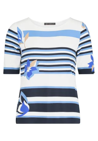 Betty Barclay - Basic Shirt Blau/Weiß - Gr. - 36
