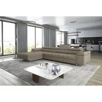 thematys Ecksofa ALVARO MAXI 355 x 204cm mit Schlaffunktion & Bettkasten –, L-Sofa mit 4 verstellbaren Kopfstützen, Samt (Monolotith), oder Cord (Poso) - L-Form, XL-Wohnlandschaft, 355 cm breit