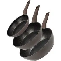 RESTO Kitchenware Pfannen-Set Carina antihaftbeschichtet und spülmaschinenfest, Aluminium (Set, 3-tlg., 1x Bratpfanne Ø 20 cm, 2x tiefe Bratpfanne Ø 24/28 cm), für alle Herdarten geeignet, auch Induktion