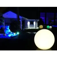 TRANGO LED Kugelleuchte, Farbwechsel, 1er Set SO-002 IP44 LED-Solarleuchte in 25cm Durchmesser Weiß matt mit 3000K warmweiß LED & RGB Farbwechsel LED *SNOWY* Solarkugel Leuchte Leuchtkugel, Außenleuchte, Kugellampe, Gartenleuchte