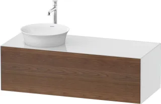 Duravit White Tulip Konsolenwaschtischunterbau wandhängend Amerikanischer Nussbaum & Weiß Matt & Hoc WT4977L77850010