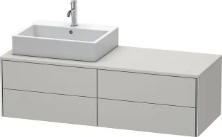 Duravit XSquare Konsolenwaschtischunterbau wandhängend Betongrau Matt 1400x548x400 mm - XS4913L0707 XS4913L0707