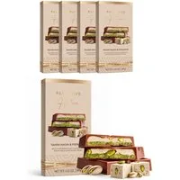 PATISLOVE Schokolade Vollmilchschokolade mit Tahini Halva & Pistaziencreme 100g, ohne Konservierungsstoffe, ohne Farbstoffe