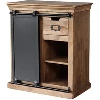 baario Kommode Kommode SELCE Industrial klein, massiv edles Mangoholz Sideboard Design Schiebetüre