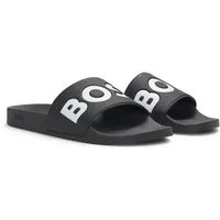 BOSS Aryeh Slid Badepantolette, Poolslides, Schlappen, Strandschuh, Sommerschuh mit Logoschriftzug