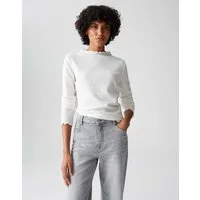 OPUS Longsleeve SIRKEN Slim strukturiert mit Kurbelkanten schmale Passform, weicher Griff, elastischer Stoff