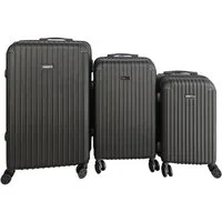 HOME DELUXE Kofferset VAYA, (3 tlg), 360° Drehrollen & Teleskopgriff, Reisekoffer, Hartschale, Rollkoffer