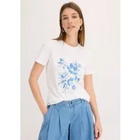 bonprix T-Shirt bequeme Passform, aus Baumwolle und Elasthan, Kurzarm-Design