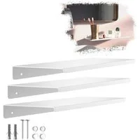 SO-TECH® Wandregal Schweberegal HOVER 35/45 x 13 x 3 cm inkl. Befestigungsset, 3-tlg., Wandmontage, für Bad Küche oder Wohnzimmer, Weiß