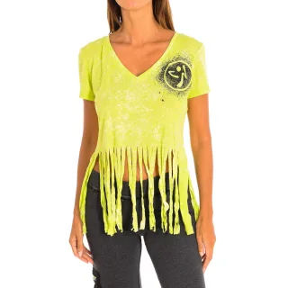 Kurzärmeliges Sport-T-Shirt mit V-Ausschnitt für Damen Z1T00401