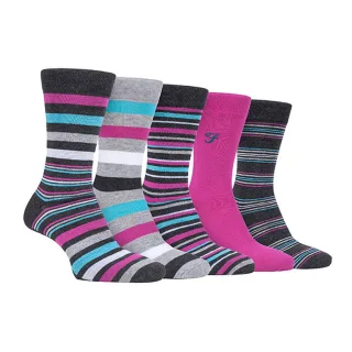 5er Pack Herren Bambus Socken mit buntem gestreiftem Design