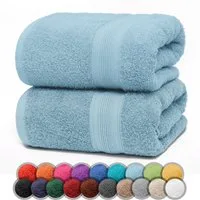 NatureMark Duschtücher 2er-Set Frottier Duschtücher 70x140cm, 100% Baumwolle (2-St), Premium Qualität, DUSCHTUCH, Dusch-Handtuch, 70x140cm, Hell blau