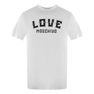 Moschino T-shirt Mit Auffälligem Logo (weiß)