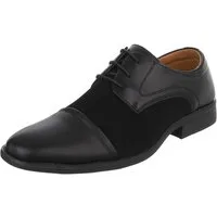 Coolwalk Herrenschnürschuh Elegant mit Kappe und Schnürung Schnürschuh (92009975) Blockabsatz Business-Schuhe in Schwarz