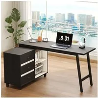 i@home Schreibtisch Homeoffice-Schreibtische (1-St., 3 geräumige Schubladen, 2 offene Regale), Eckschreibtisch 150×100×76 cm L-Form für Arbeitszimmer Studenten