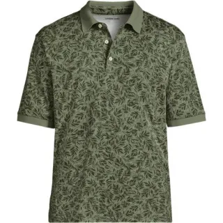 Supima Kurzarm-Polo, Classic Fit, Herren,  Grün, Baumwolle, by Lands' End