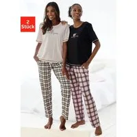Vivance Dreams by Lascana Pyjama (Packung, 4 tlg., 2 Stück) im Doppelpack mit Karomuster