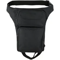 Alpha Speeds Beintasche / Bauchtasche aus Polyamid für Motorrad & Freizeit in Schwarz, 100 % wasserdicht, mit YKK Reißverschlüssen & verstellbarem Gurt