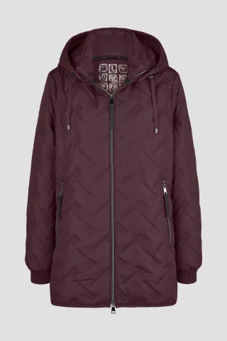 Barbara Lebek - Sandwich-Steppjacke mit Kapuze burgundy - Gr. - 48