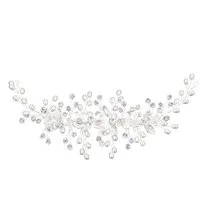 nsihing Haarspange Haarschmuck Hochzeit Silber, Haarschmuck Braut Mit Perlen und Blume, Für Bräute Brautjungfern Blumenmädchen Damen