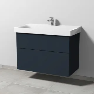 Sanipa 3way Waschtischunterbau zu Geberit Xeno2 Waschtisch mit 2 Auszügen, Marine-Matt SP6611R